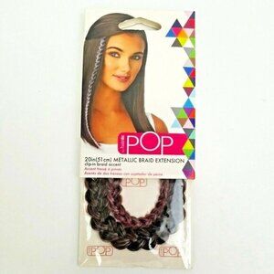 💖3/$15💖 20" Metallic Braid Extension Clip-in Braid Accent Pink